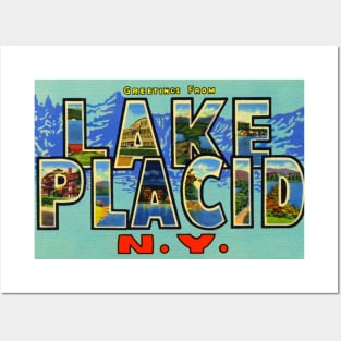 Greetings from Lake Placid, NY. - Vintage Large Letter Postcard Posters and Art